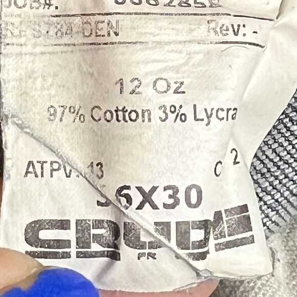 Crude FR Jeans Mens 36x30 Blue Denim Genesis Flame Resistant Work CAT 2 ATPV 13 - Picture 6 of 11